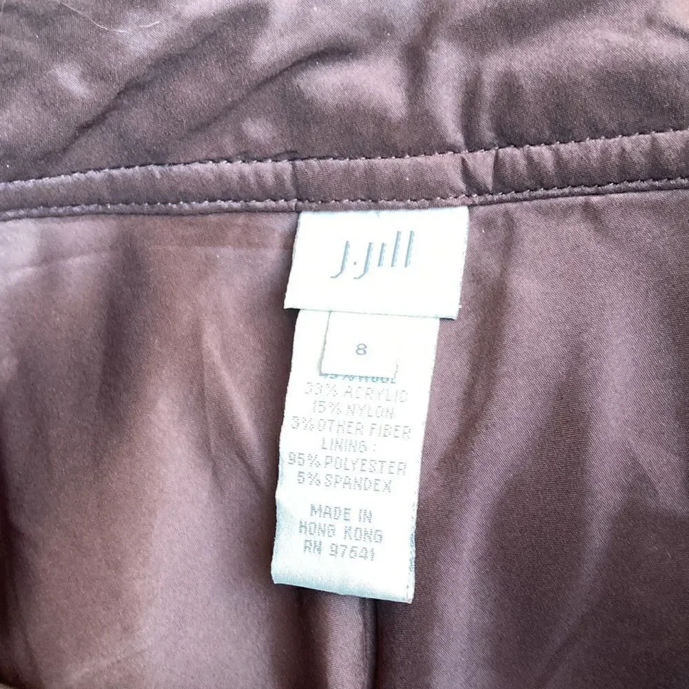 J Jill Multi Color Lined Wool Blend Textured Skirt Size 8